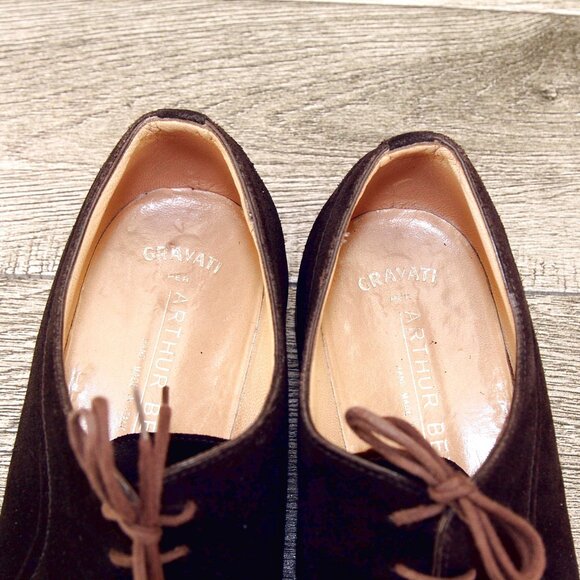 $695 Arthur Beren GRAVATI Blucher 9.5 N Narrow Brown Suede 15445 * add $15 Trees main image 14